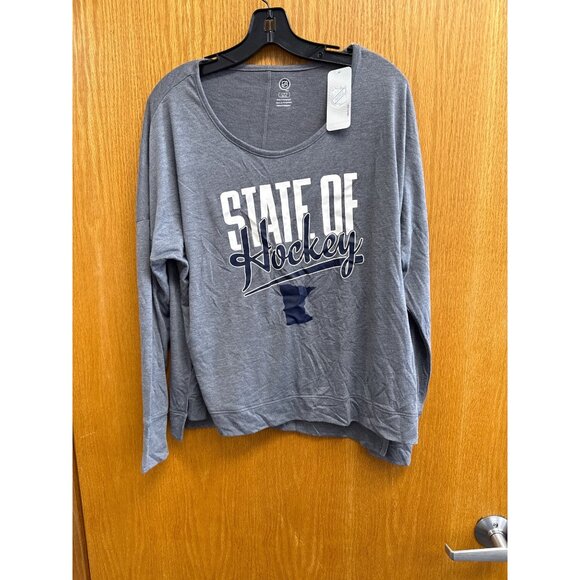 NHL Tops - NHL State Of Hockey Womens Gray Long-Sleeve Shirt Size L 12/14 Official Licensed